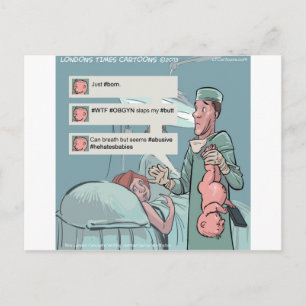 Cartão Postal Nascido Para Tweets Engraçados Cartoon