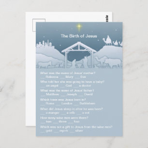 Cartão Postal Nascimento da Trivia de Natal Divertida de Jesus