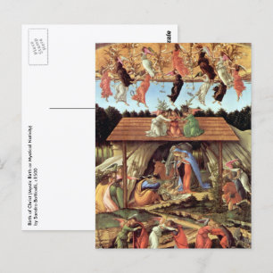 Cartão Postal Nascimento do Cristo por Botticelli, Natal Nativid