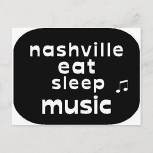 Cartão Postal Nashville Eat Sleep Music