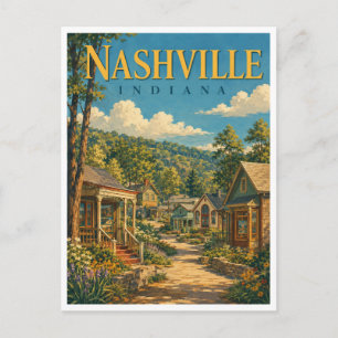 Cartão Postal Nashville Indiana Artist Village GeoSaga