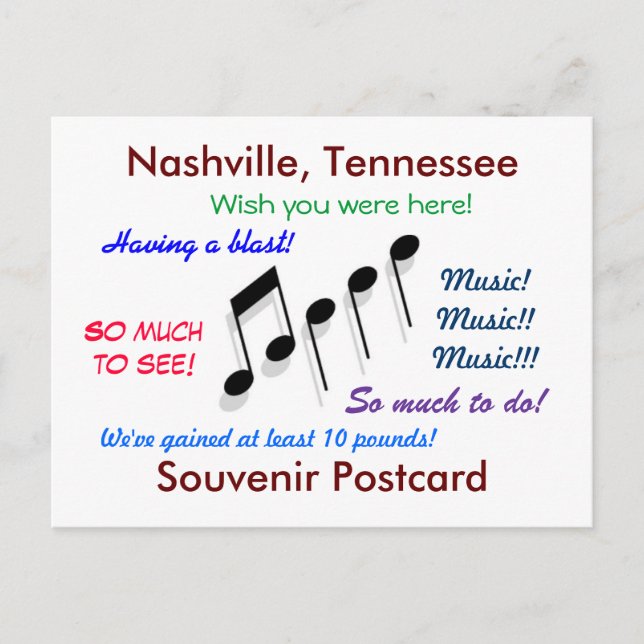 Cartão Postal Nashville Souvenir (Frente)