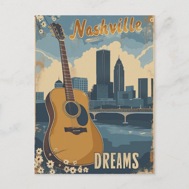 Cartão Postal Nashville, Tennessee | Music City Vintage (Frente)