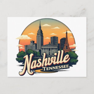 Cartão Postal Nashville Tennessee retro horizonte
