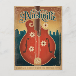 Cartão Postal Nashville, TN - Flor Mandolin