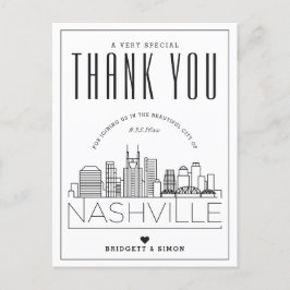 Cartão Postal Nashville Wedding | Obrigados para o próximo! Cart