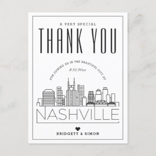 Cartão Postal Nashville Wedding Obrigados para o próximo! Cart