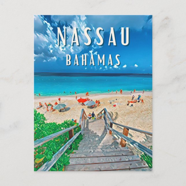 Cartão Postal Nassau : L'île paradisiaque des Bahamas (Frente)