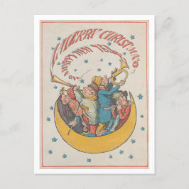 Cartão Postal Natais vintages 1866 Músicos em Crescent Moon