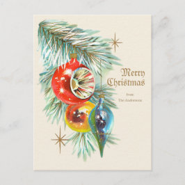 Cartão Postal Natais vintages Belos baubles antigos CC1246