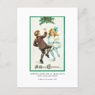 Cartão Postal Natais vintages Feriado Elegante Retro-Arte Fina