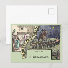 Cartão Postal Natais vintages, Papais noeis, renas e crianças