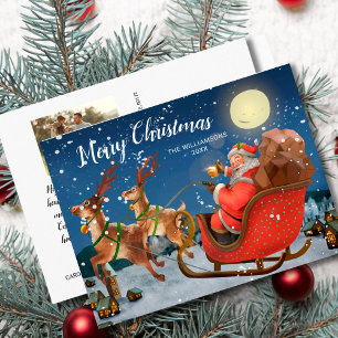 Cartão Postal Natais vintages Papais noeis Suspender Foto Person