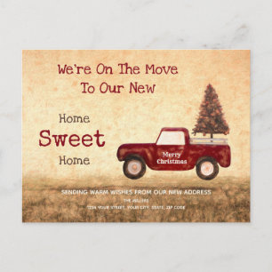 Cartão Postal Natais vintages Red Truck Home Sweet Home