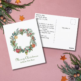 Cartão Postal Natais vintages Retroativos Ferida e Ornamentos En