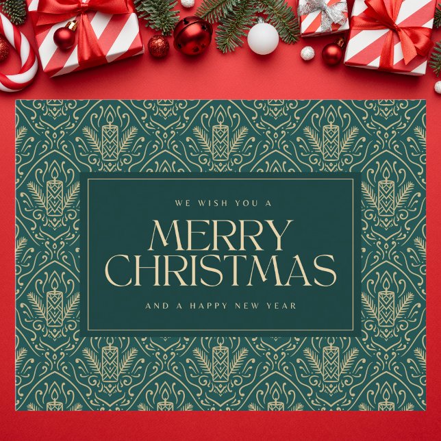 Cartão Postal Natais vintages Verdes Escuros Velas (Criador carregado)