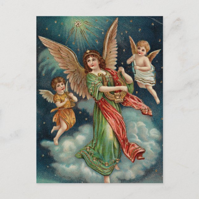 Cartão Postal Natal 1913 Norueguês (Frente)