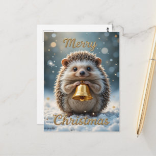 Cartão Postal Natal Aconchegante de Ourico Cute Festa de Inverno