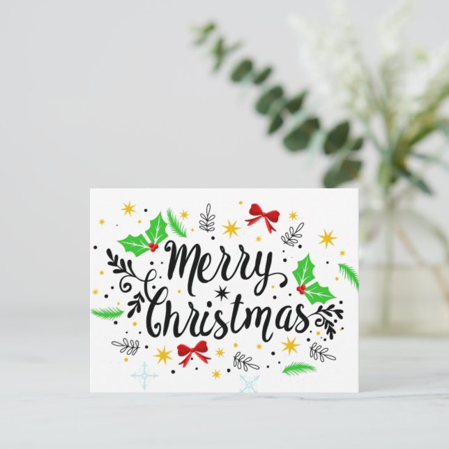 Cartão Postal Natal Alegre Festivo (Em pé/Frente)