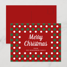 Cartão Postal Natal Alegre Pontos Vermelhos