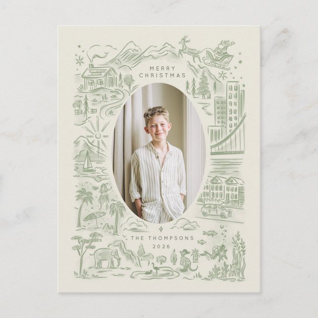 Cartão Postal natal ao redor do mundo | globetrotter de férias (Frente)