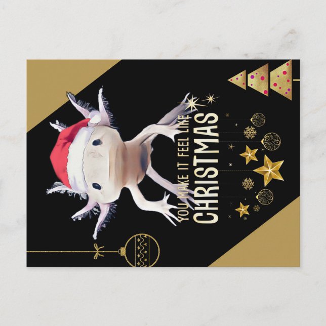 Cartão Postal Natal Axolotl (Frente)