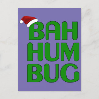 Cartão Postal Natal Bah Humbug Shirt Art-Xmas Papais noeis de Hu