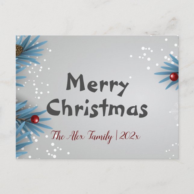 Cartão Postal natal branco simples (Frente)