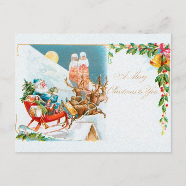 Cartão Postal Natal, Brundage Children e Santas (Frente)