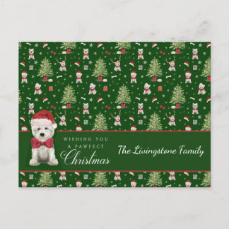 Cartão Postal Natal Caprichoso Westie Branco