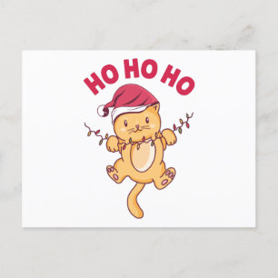 Cartão Postal Natal Cat Ho Ho Ho Ho