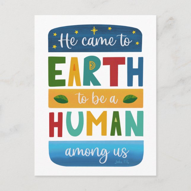 Cartão Postal Natal Cristão Moderno John 1 14 (Frente)
