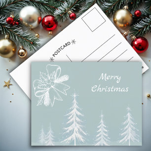 Cartão Postal Natal da Cena de Inverno Snowy