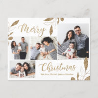 Natal da Colagem de Fotos 4 Botânica Dourada Elega
