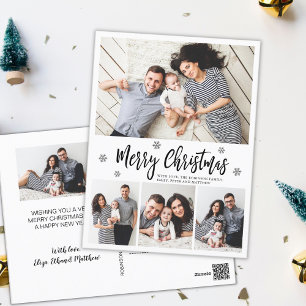 Cartão Postal Natal da Colagem de Script de Tipografia Elegante