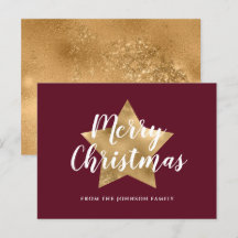 Natal da Estrela Dourada Vermelha Moderna