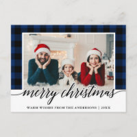 Natal da família da Xadrez azul da Calliografia