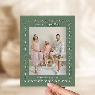 Cartão Postal Natal da família de padrões do Arco moderno Sage
