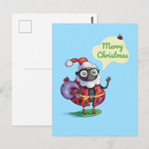Cartão Postal Natal da Ladybug