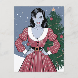 Cartão Postal Natal da Senhora Vampira de Pele Azul