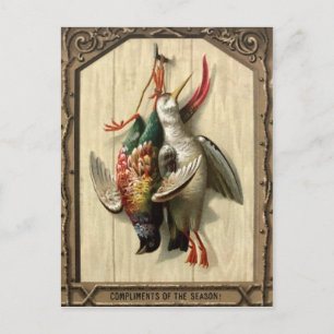 Cartão Postal Natal das aves Mortos vitorianas
