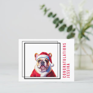 Cartão Postal Natal de Bulldog Francês 