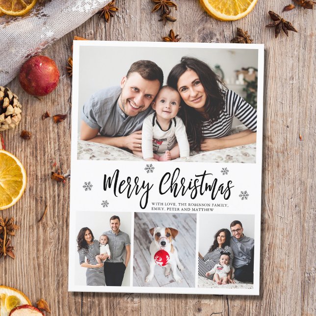Cartão Postal Natal de Colagem de Script de Tipografia Moderna (Criador carregado)