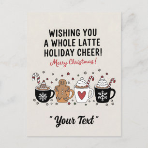 Cartão Postal Natal Desejando-lhe Todo um Grande Café com Leite