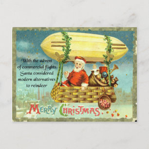 Cartão Postal Natal Divertido Sênior Reno Antigo