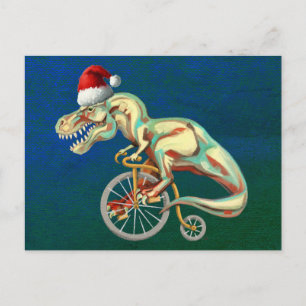 Cartão Postal Natal do Hipster T-Rex