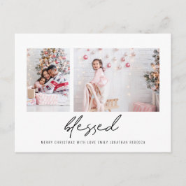 Cartão Postal Natal do Script de Fotos do Moderno Abençoado 2