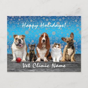 Cartão Postal  Natal do veterinário de gatos e cães