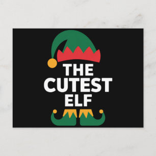 Cartão Postal Natal em Família do Elfo Mais Fofo Combinando
