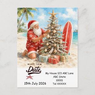 Cartão Postal Natal em julho com PAPAI NOEL Salve a data